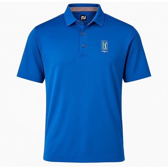 FootJoy FJ Blue Golf Polo TPC Sawgrass Logo Men’s Large Performance Shirt - Picture 1 of 11